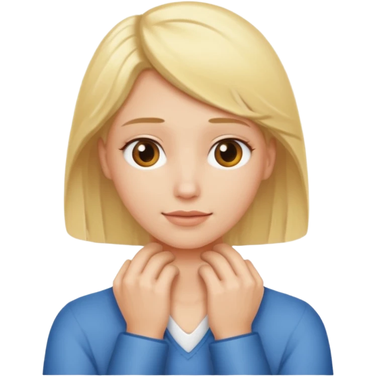 Hands around blond persons neck emoji