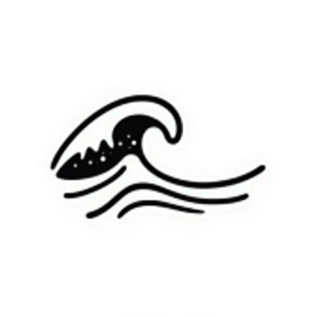 notion style hand drawn doodle of an ocean wave icon emoji