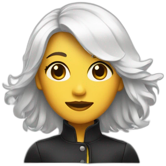 fille blanche avec cheveux noire emoji