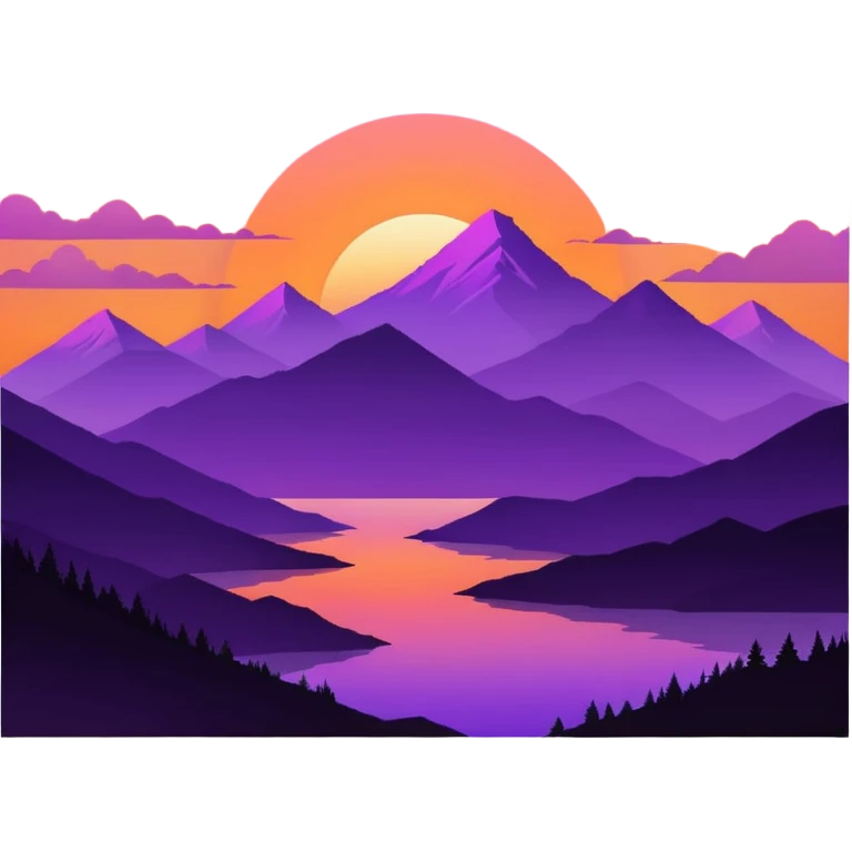 sunset behind mountains emoji