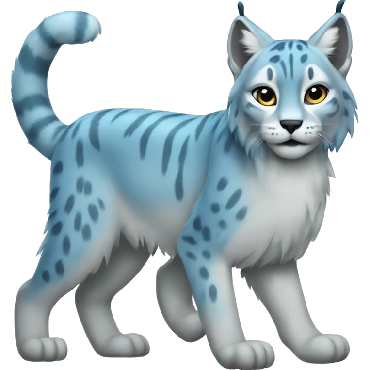 A blue lynx full body emoji