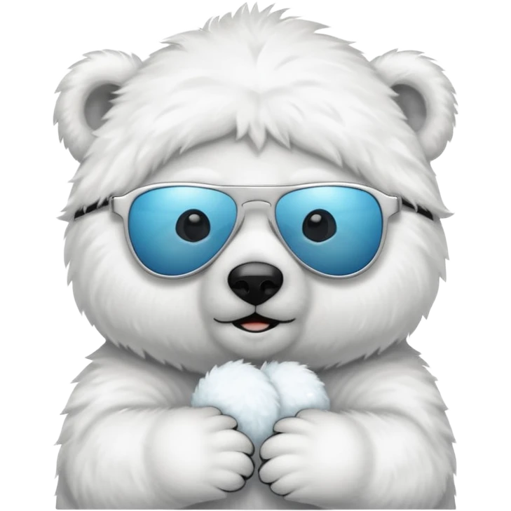 baby Polar bear with sun glassé emoji