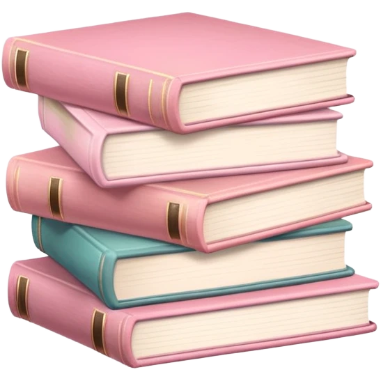 Stack of pastel pink books emoji