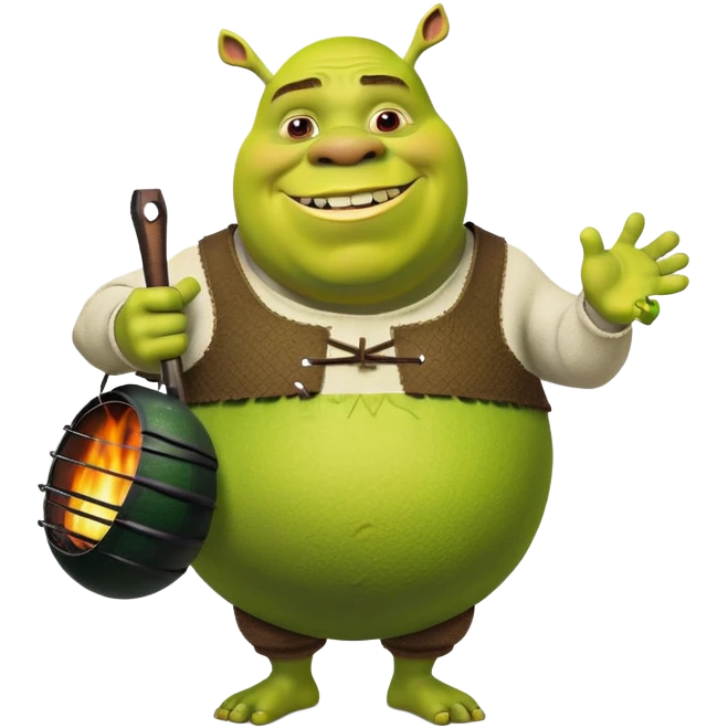 Shrek with a big egg emoji