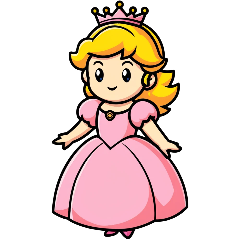 Princess Peach from Mario Bros emoji
