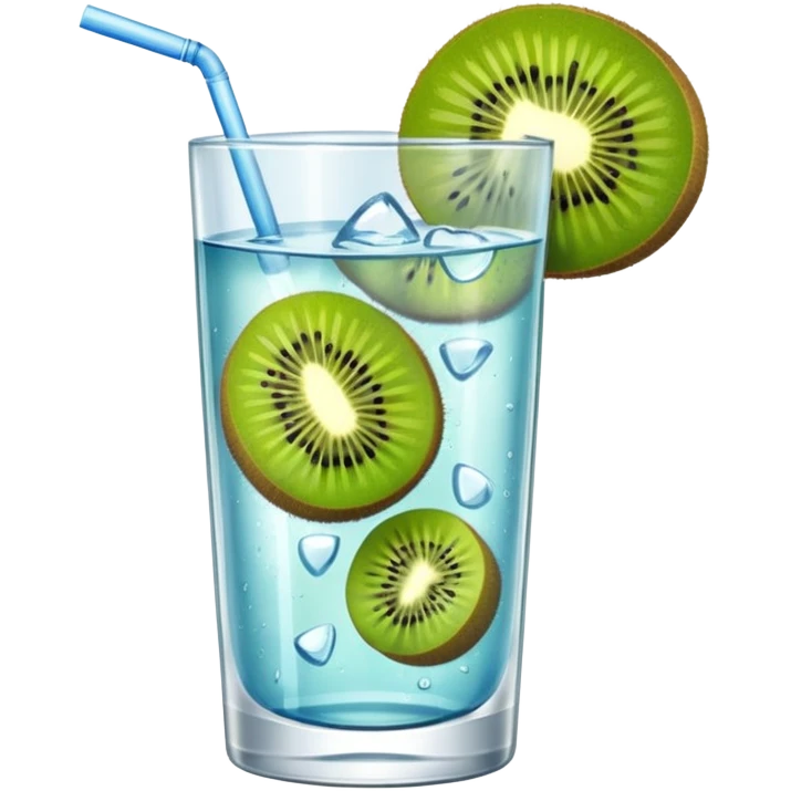 glass of water with kiwi slices emoji
