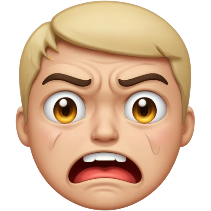 Angry face crying emoji