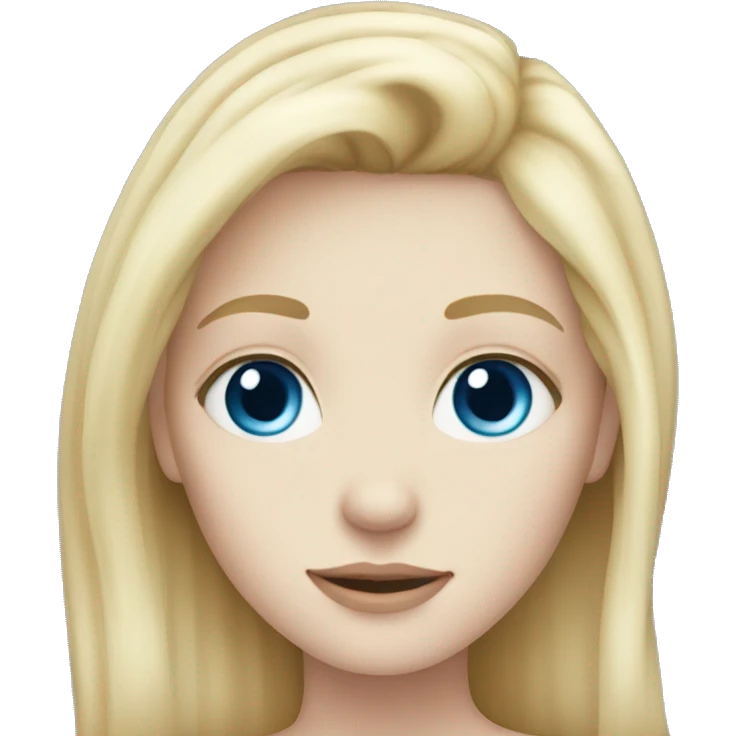 Blonde girl with blue eyes and pale skin  emoji