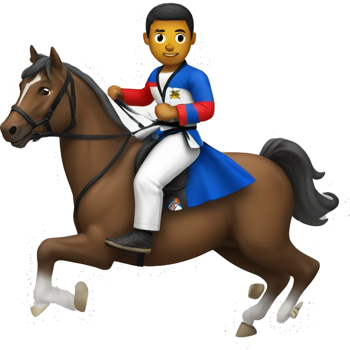 Venezuelan jiu jitsu champion riding a horse emoji