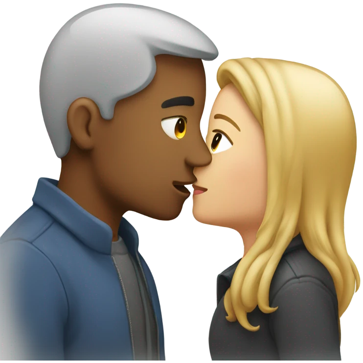 Guy getting kissed emoji