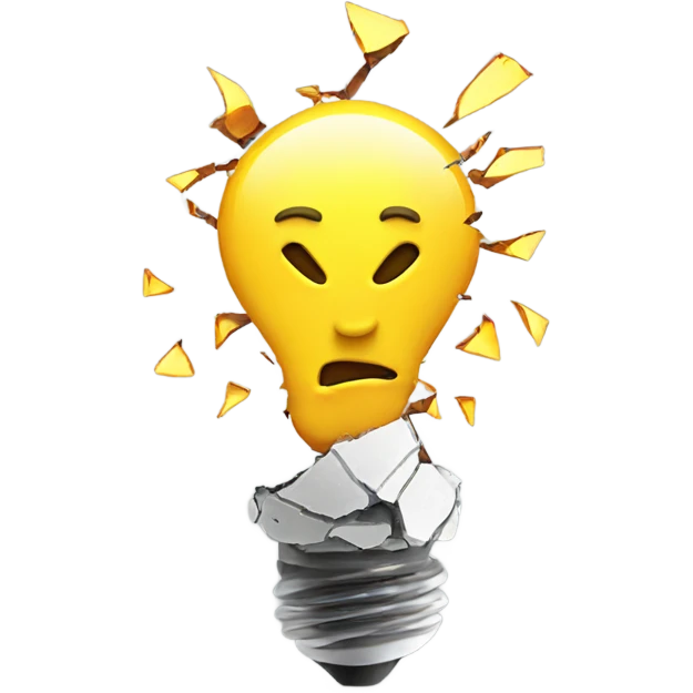 shattered light bulb emoji