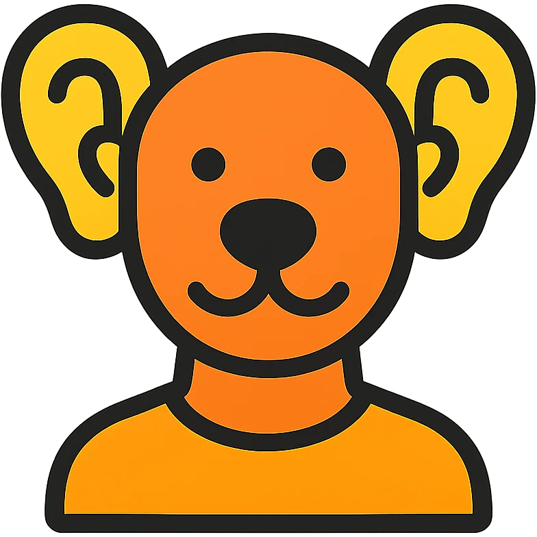 dog with human ears emoji