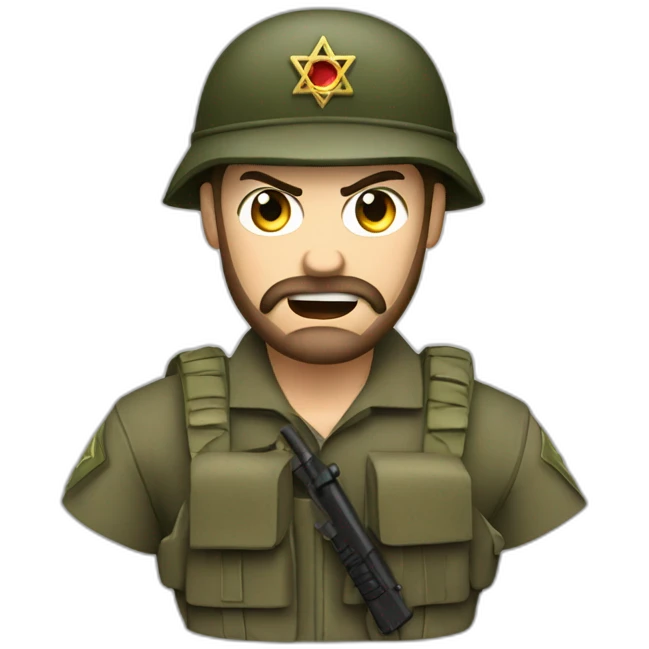 angry jewish combat solider magen david  emoji