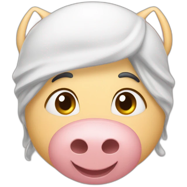arabe qui fait bisous à un cochon emoji