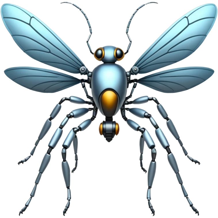 robot flying insect emoji