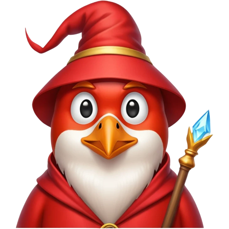 red Penguin Wizard emoji