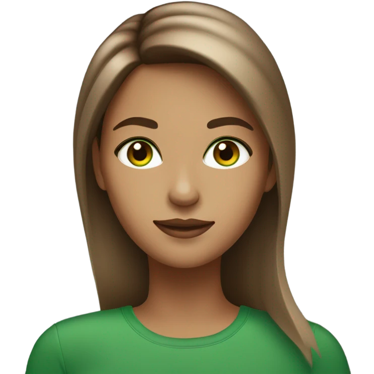 Woman with brown ombre hair and green eyes emoji