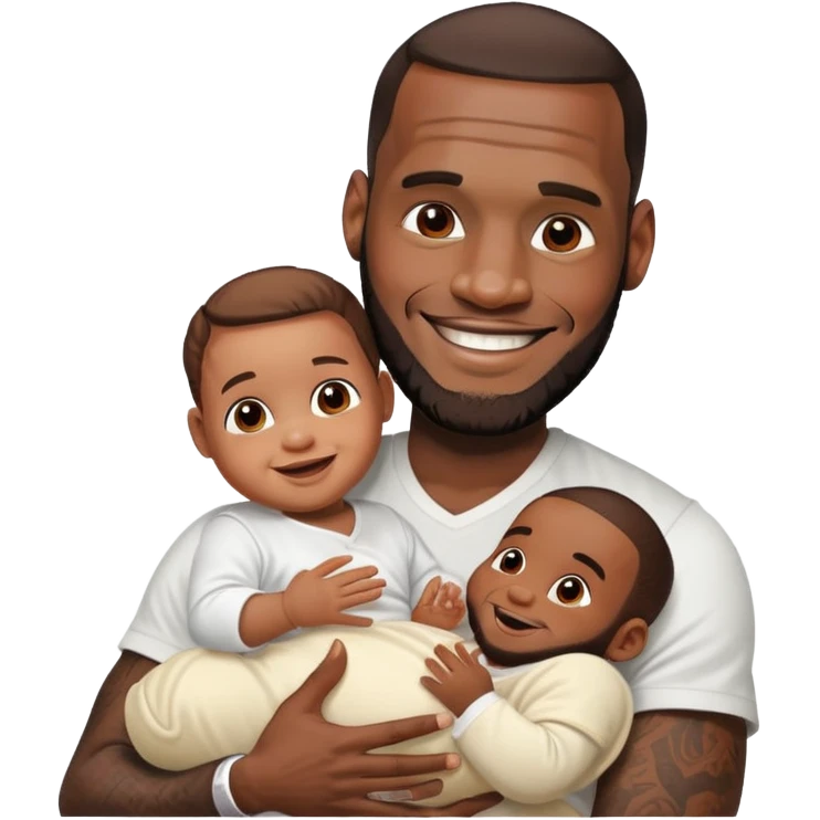 make a funny lebron with a white baby emoji
