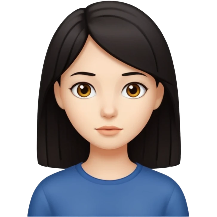 dark haired girl with straight hair emoji