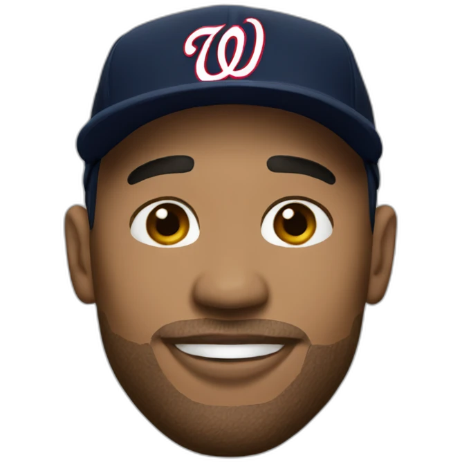 Light skinned Man with Washington nationals hat emoji