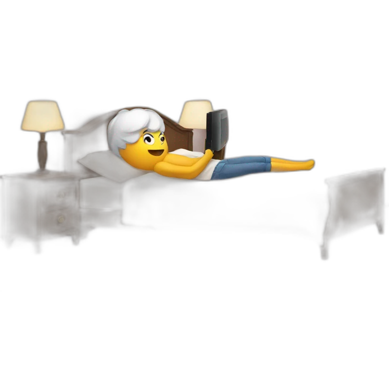 Watching tv on bed emoji