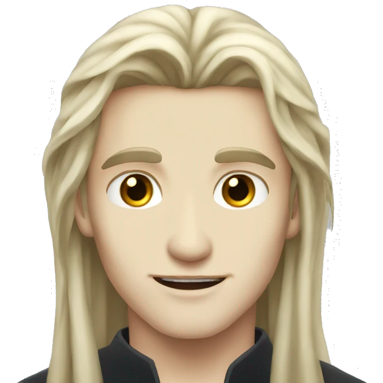 Long hair pale vampire male young handsome neutral face emoji