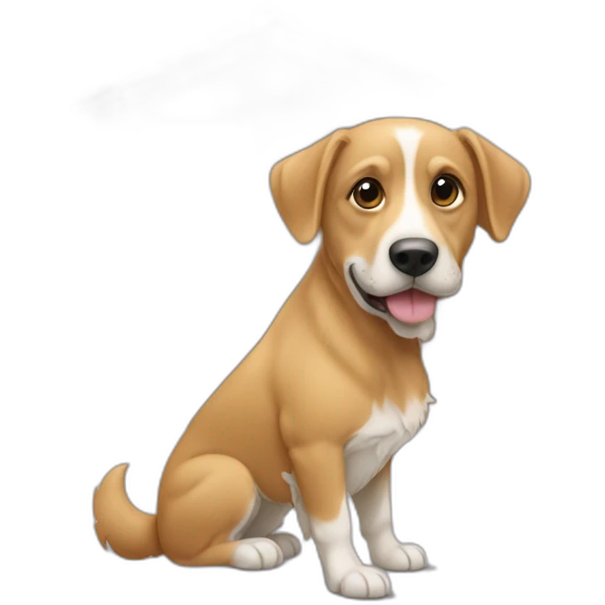 Chien qui veut pas aller devant la maison emoji