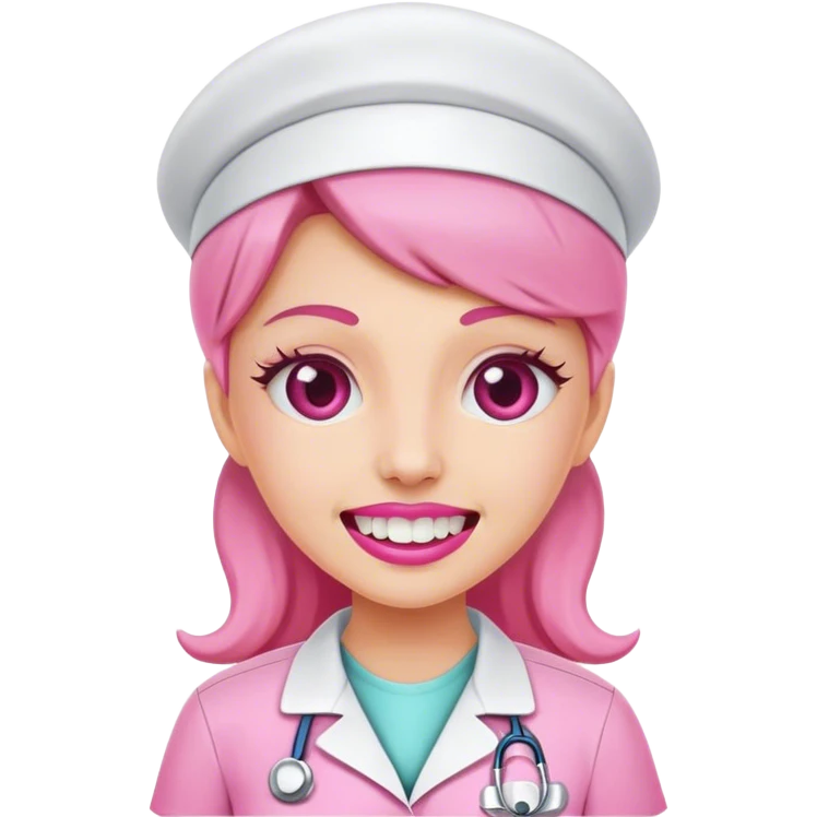 Pink dental nurse emoji