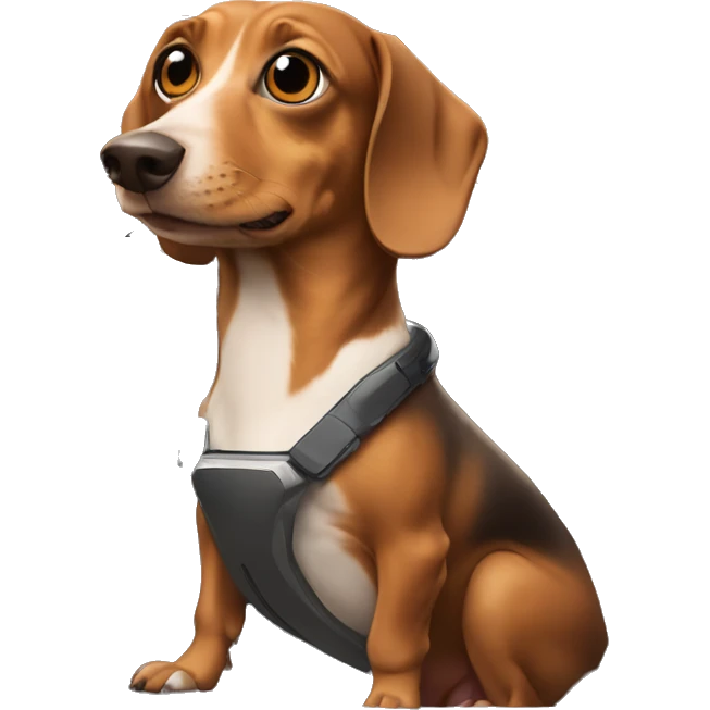 Weiner dog driving Tesla  emoji