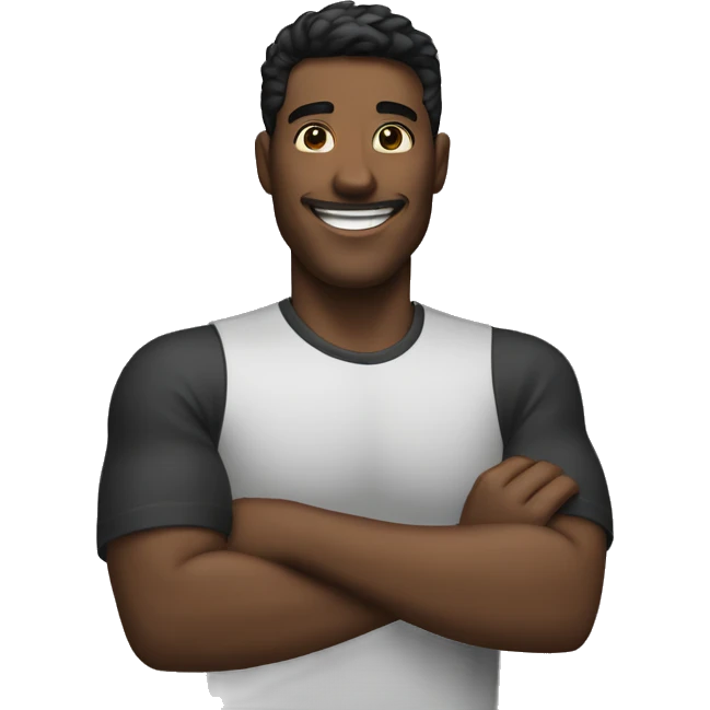 hombre negro con una manito feliz emoji