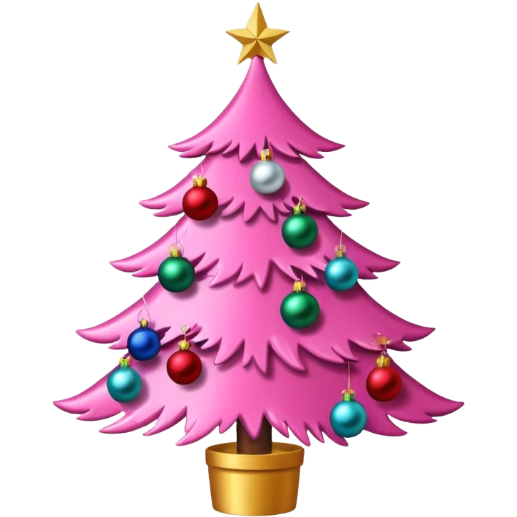 Christmas tree pink emoji