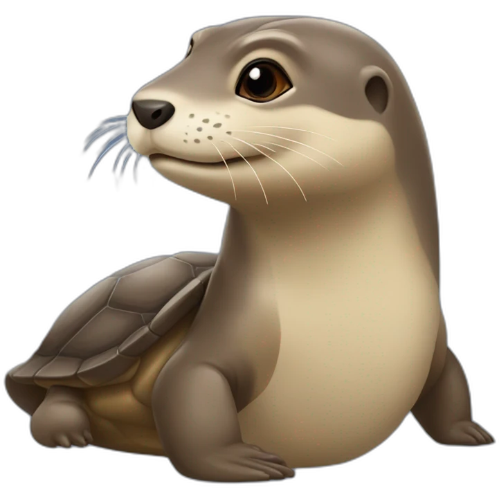 Loutre sur une tortue emoji