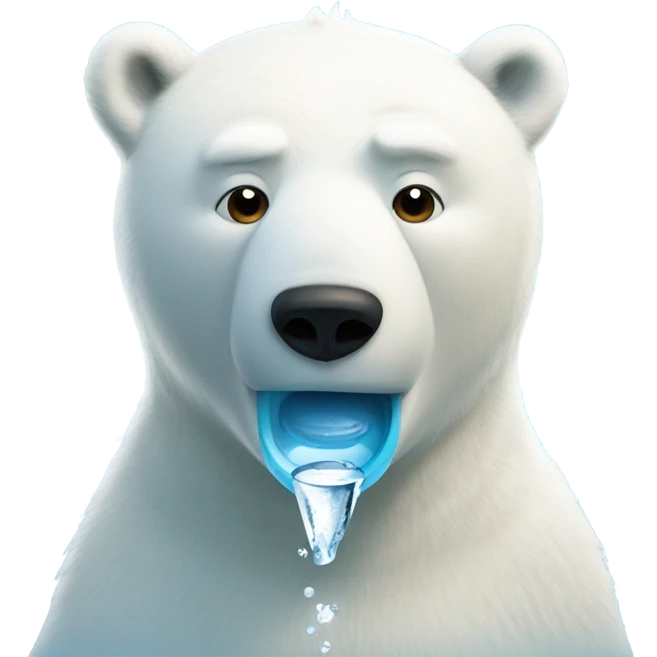 polar bear drinks water emoji