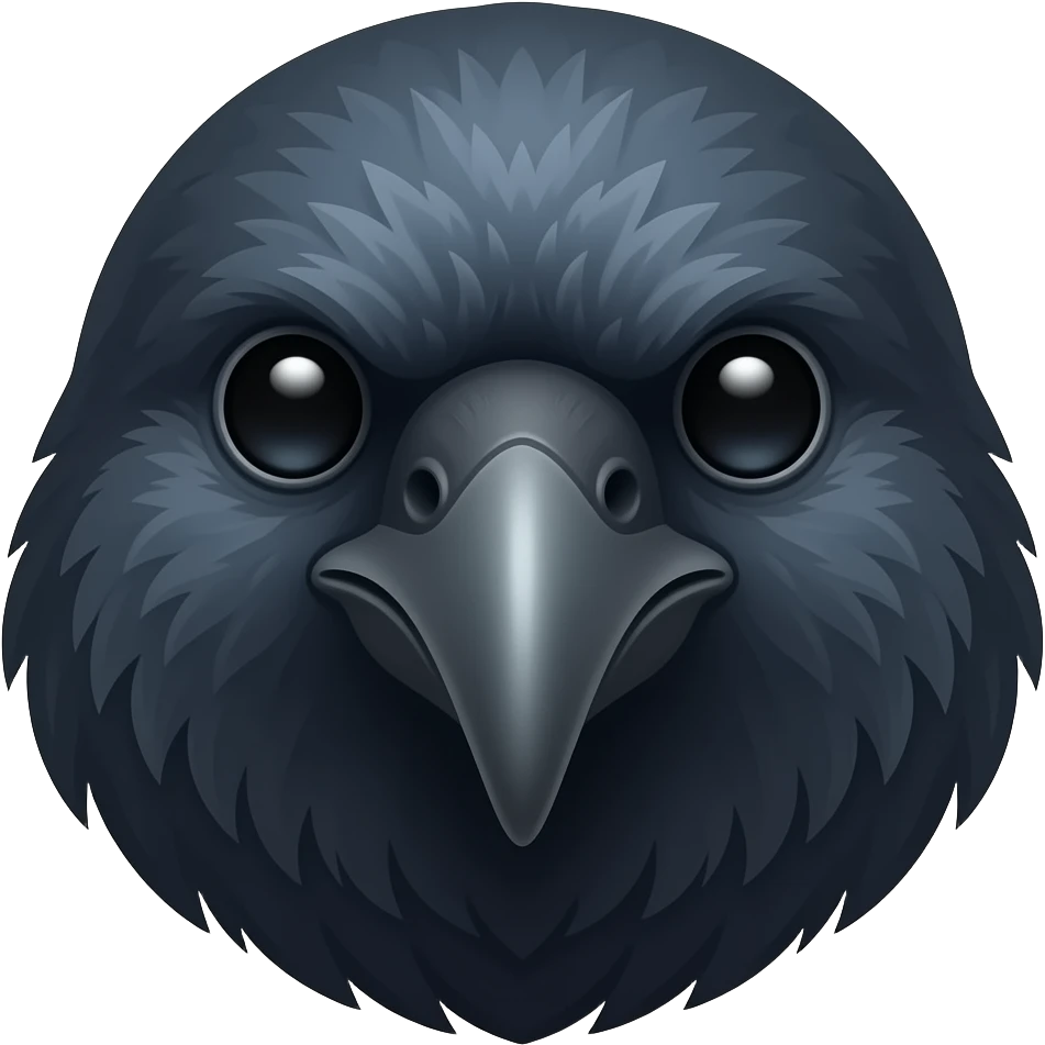 Crow bird head emoji