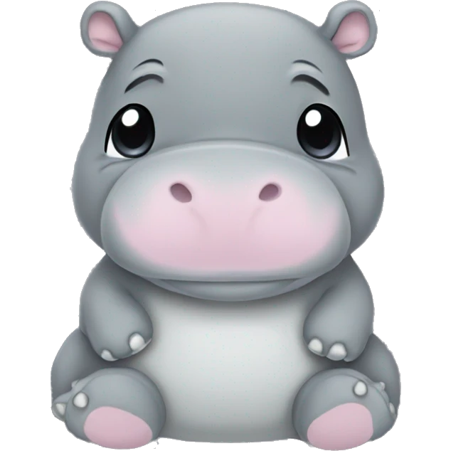 all gray baby hippo plush emoji