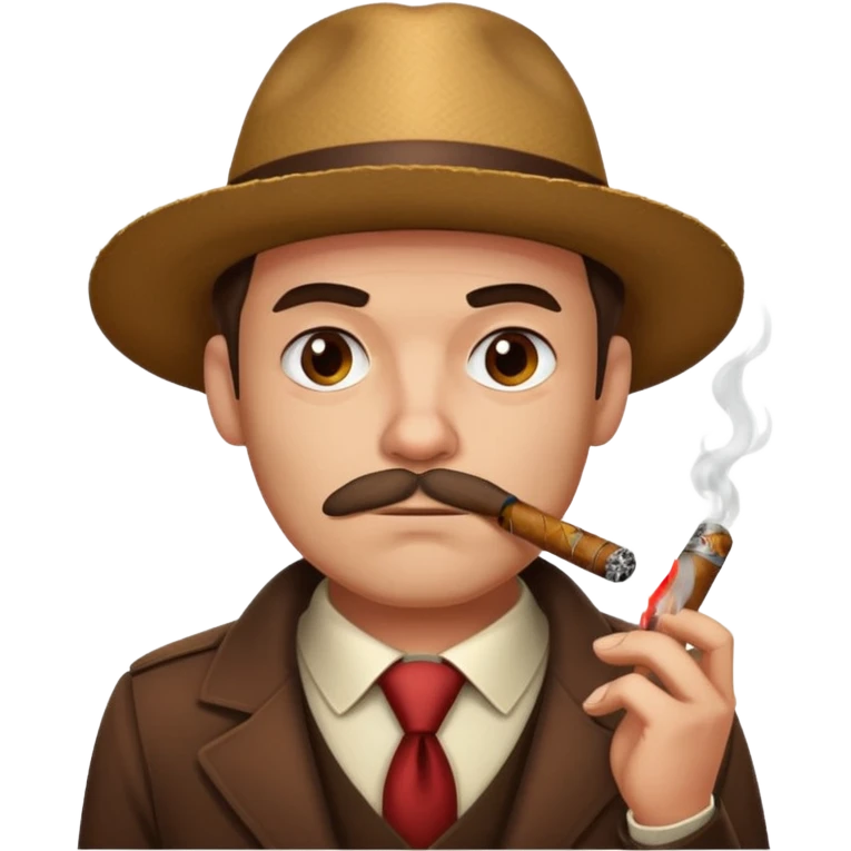 a suspicious person smoking a cigar emoji