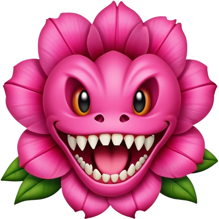  carnivorous pink flower with teeth emoji
