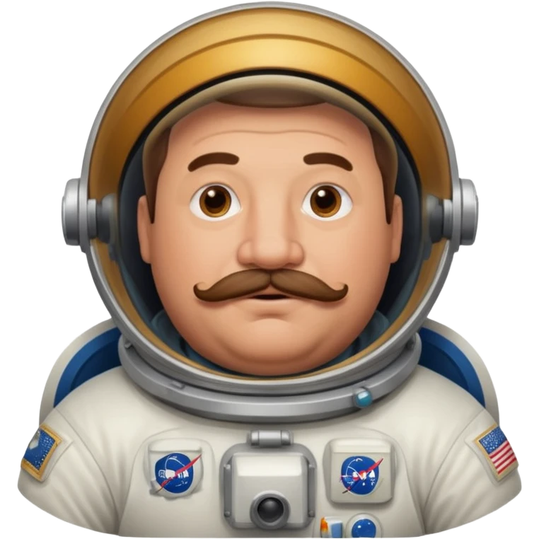 astronaut very fat man with moustache emoji