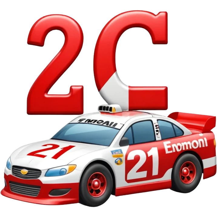 Stock car with number 21x emoji
