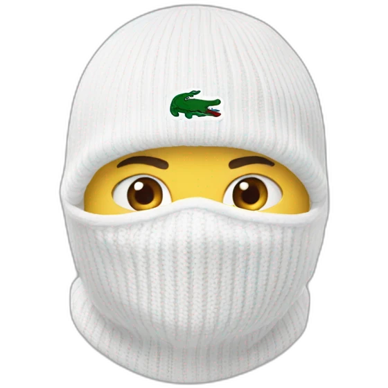 white boy lacoste balaclava with lacoste emoji