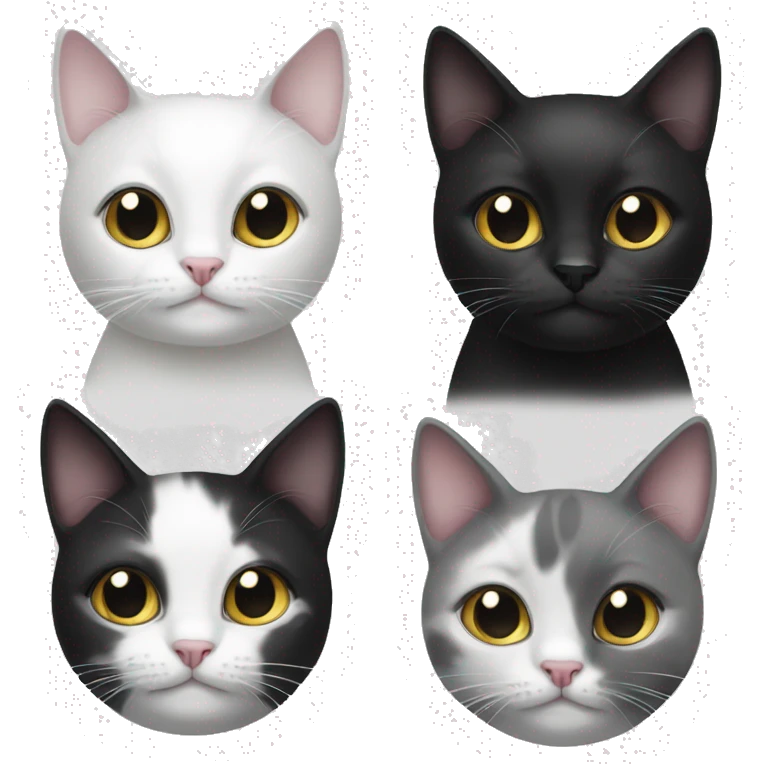Black and white cats  emoji