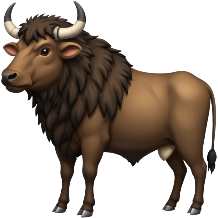 Wildebeest-ox-bull-hybrid-fusion-animal-creature, full body emoji