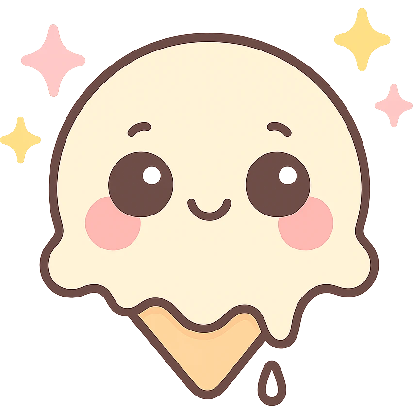 Create an animated version of the emoji in kawaii style with a joyful expression, sparkling eyes, pink cheeks, and a sparkling effect around the face. The background should be transparent. emoji