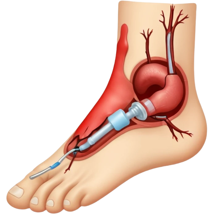 a foot with a chronic diabetic foot injury emoji