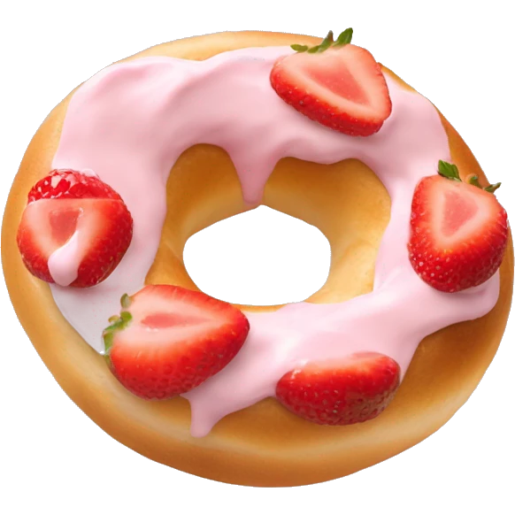a bagel with strawberry cream cheese in the middle emoji