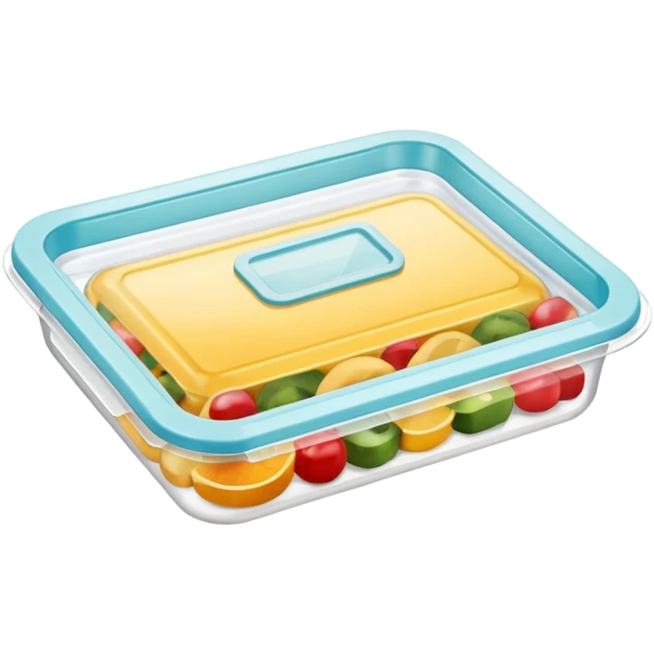 vacuum sealed food tray, simple, clear emoji