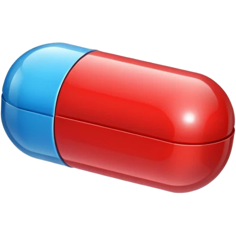 A capsule in blue and red colour emoji