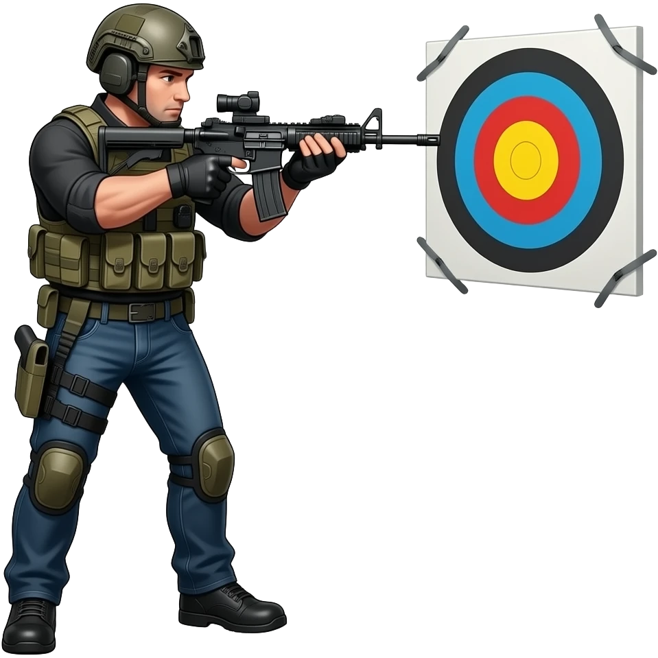 Bald White guy shooting guns emoji