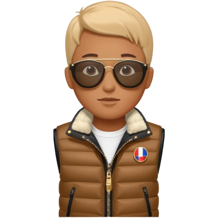 LV sluneční brýle a Moncler vestu emoji