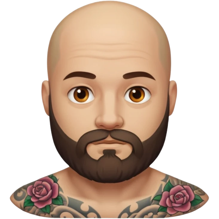 tatooed bearded bald man  emoji